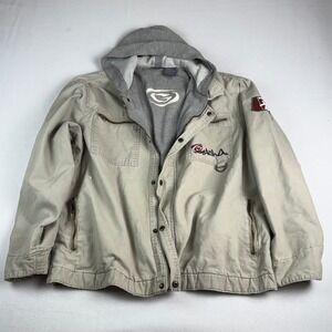 Gotcha Mens Khaki Hooded Utility Jacket M